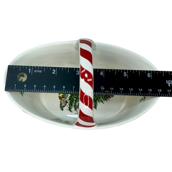 Spode Christmas Tree Peppermint Handle Basket 6.5 in Candy‎ Dish S3324-A20 - Picture 2 of 12